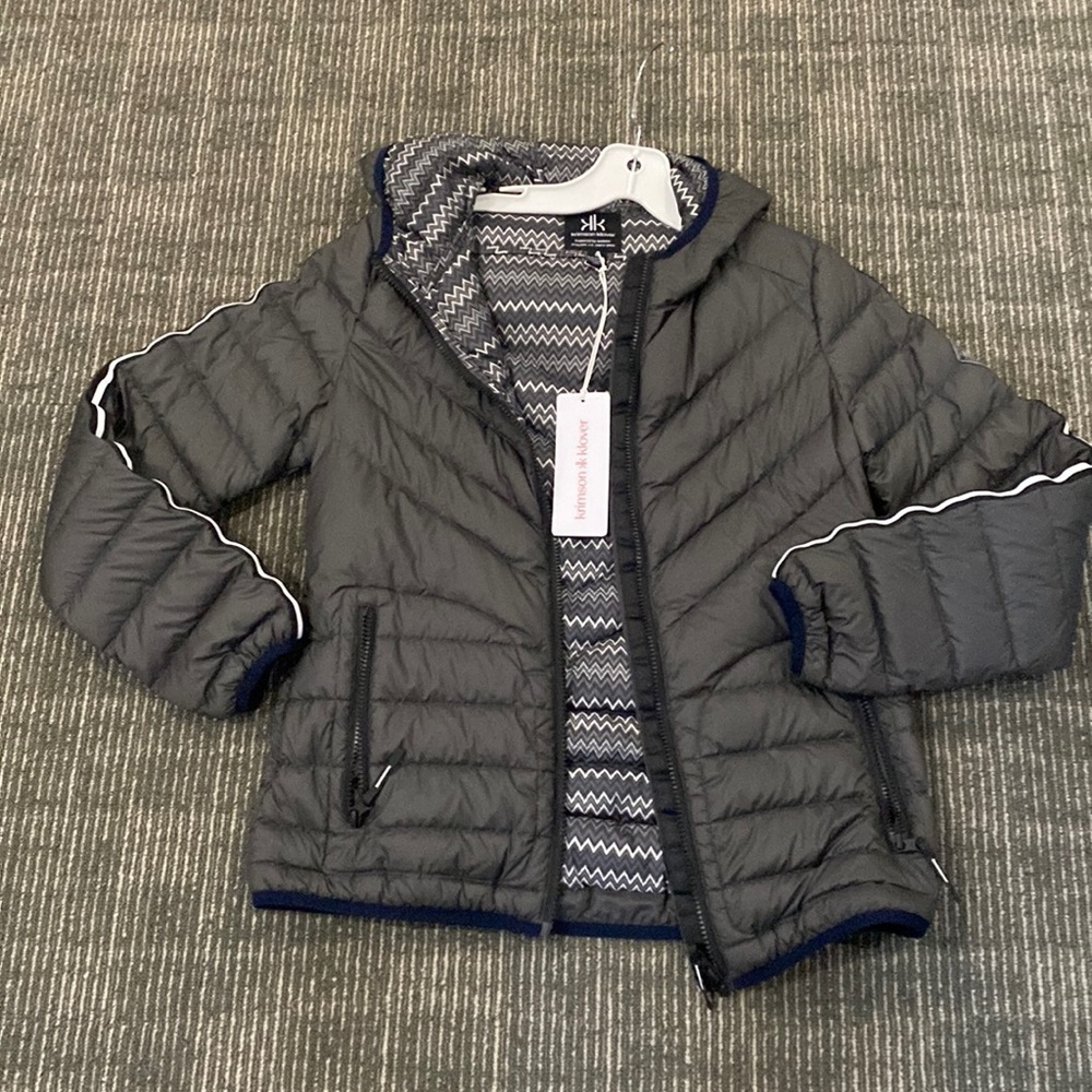 NWT. Lightweight a down coat in gray! perfect for Spring. Sold out at KK